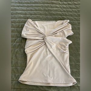 Off the shoulder, beige top. A&F